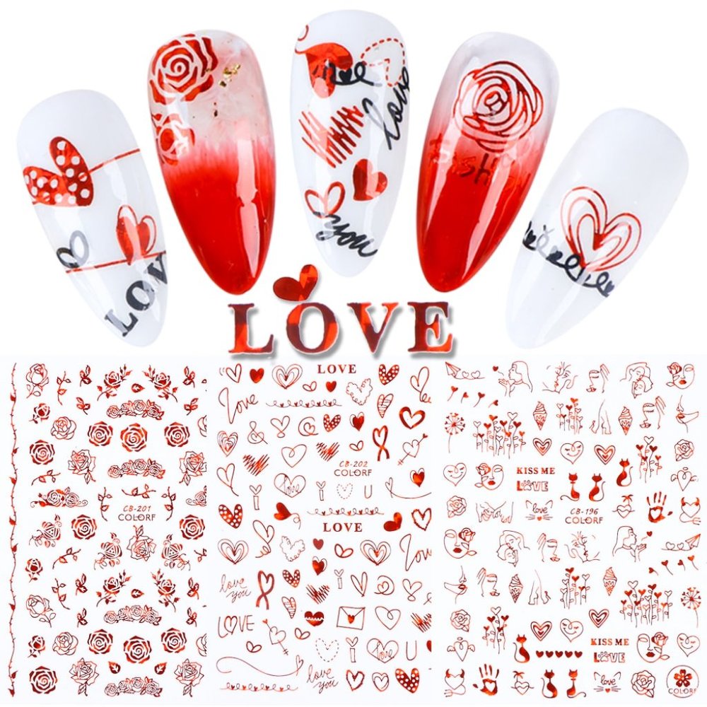 Abstract Nail Art Stickers valentine nail sticker
